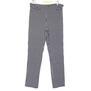 Melissa Paige Women's Black & White Buffalo Check Stretch Crop Pants Pull-On  Fl